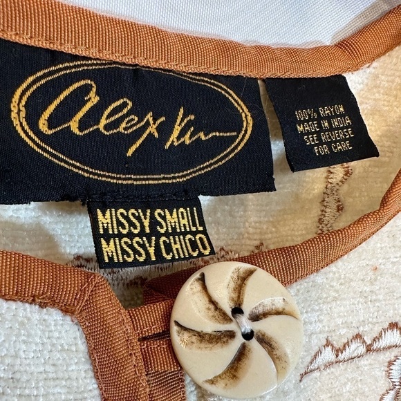 Alex Kim Cream Brown Animal Print PatchWork Front Button Oversized Jacket Size S - Picture 3 of 9